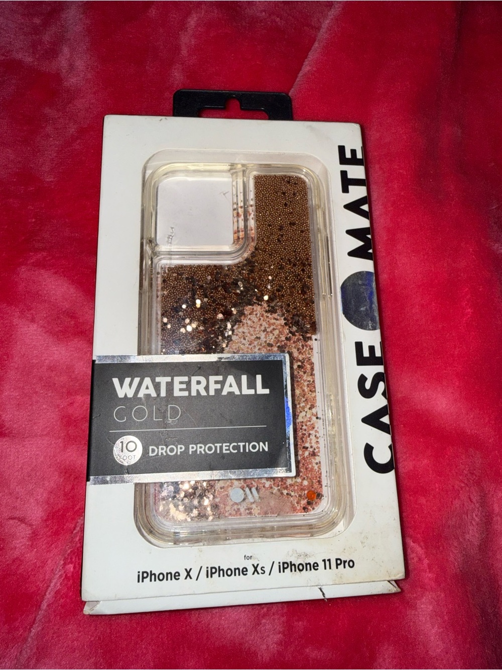 case-mate Waterfall Gold Glitter Liquid iPhone X/XS/11 Pro Case